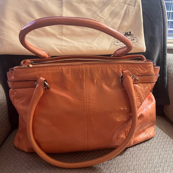 Coach Madison Peachy Patent Leather Satchel - Picture 8 of 11